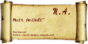 Mult Anikó névjegykártya
